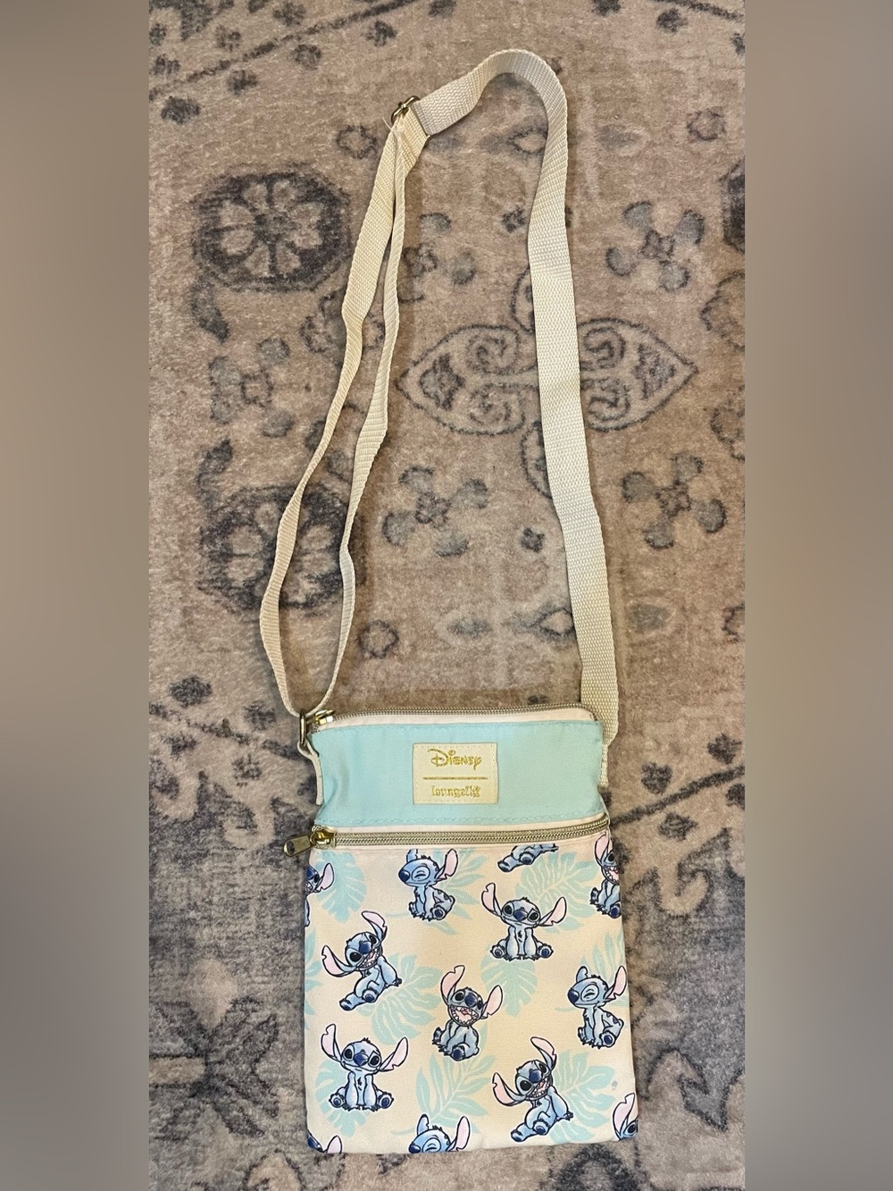 Loungefly Disney Lilo and Stitch Palm Leaves Passport Crossbody Bag